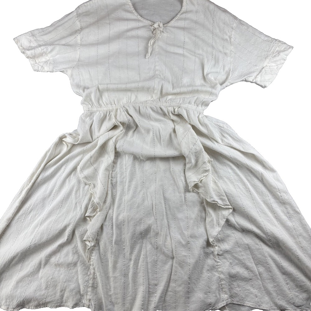 VTG 90's Spencer Alexis Summer Dress Women's 24 White Striped Flow‎ & Flare